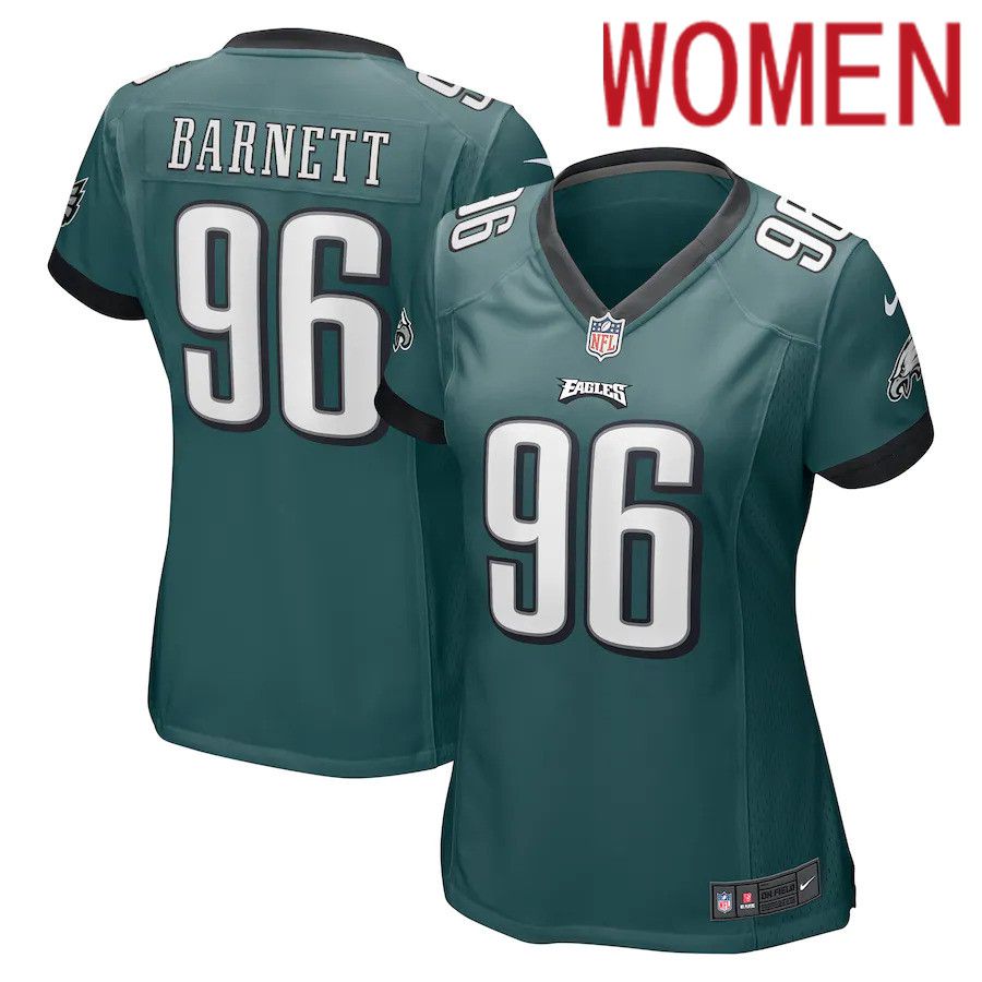 Women Philadelphia Eagles #96 Derek Barnett Nike Midnight Green Game NFL Jersey->women nfl jersey->Women Jersey